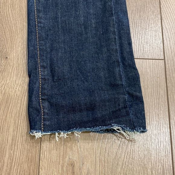 AG Adriano Goldschmied Tomboy Boyfriend Distressed Cropped Blue Denim Jeans 24 - Picture 6 of 12